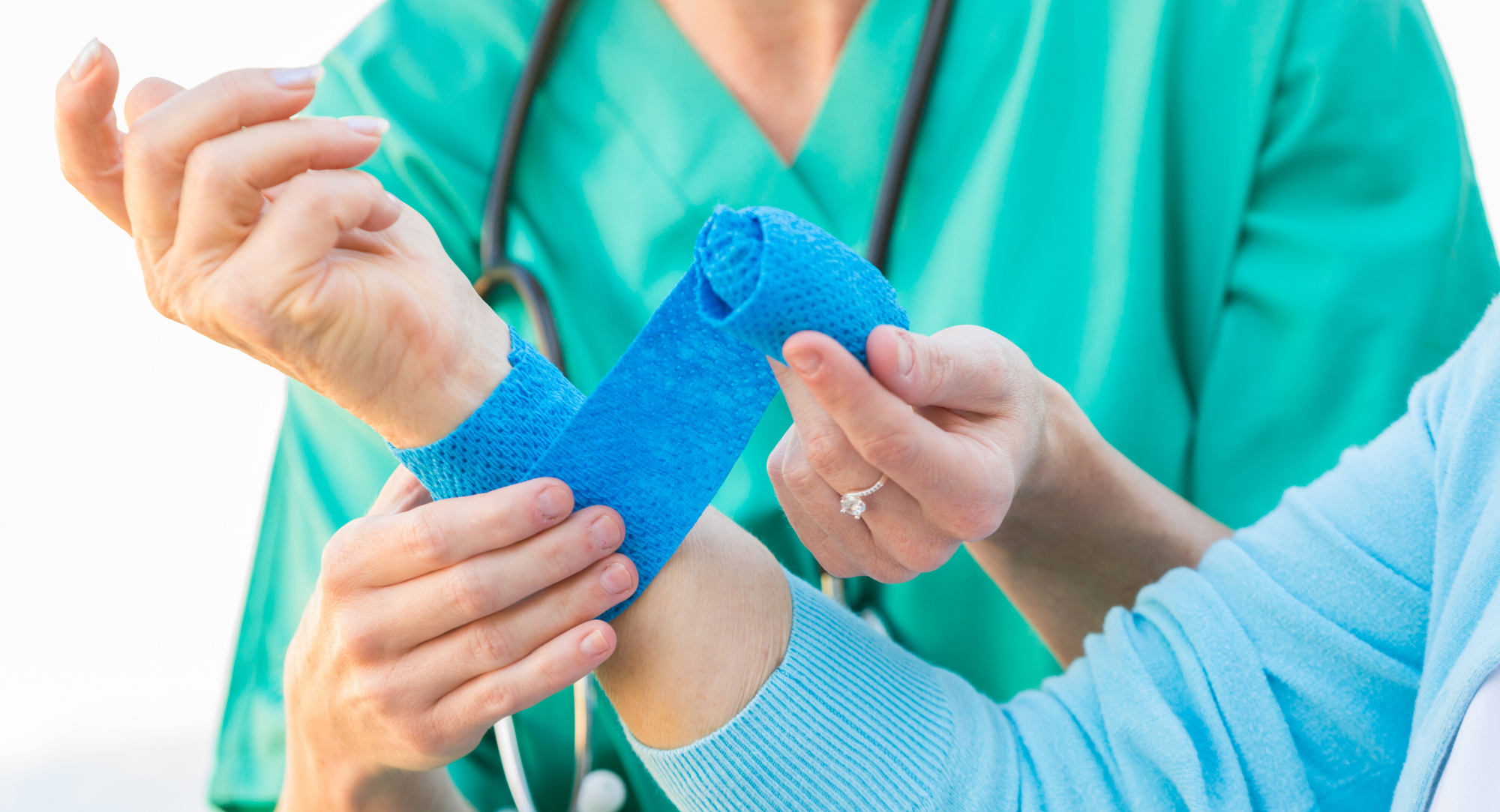 blue bandage