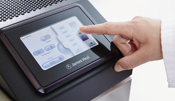 James Heal GyroWash screen during microfibre testing
