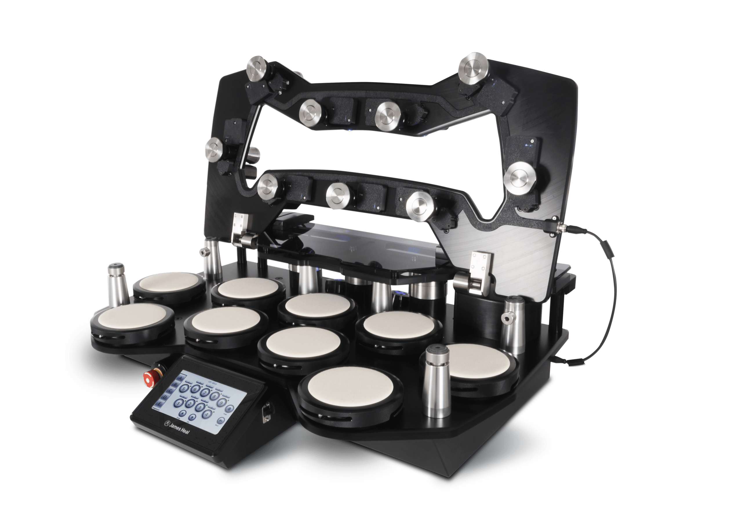 Martindale Motion - hinged lid for test bed and specimen accessibility, by James Heal