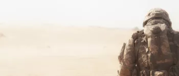 soldier in desert wearing military uniform