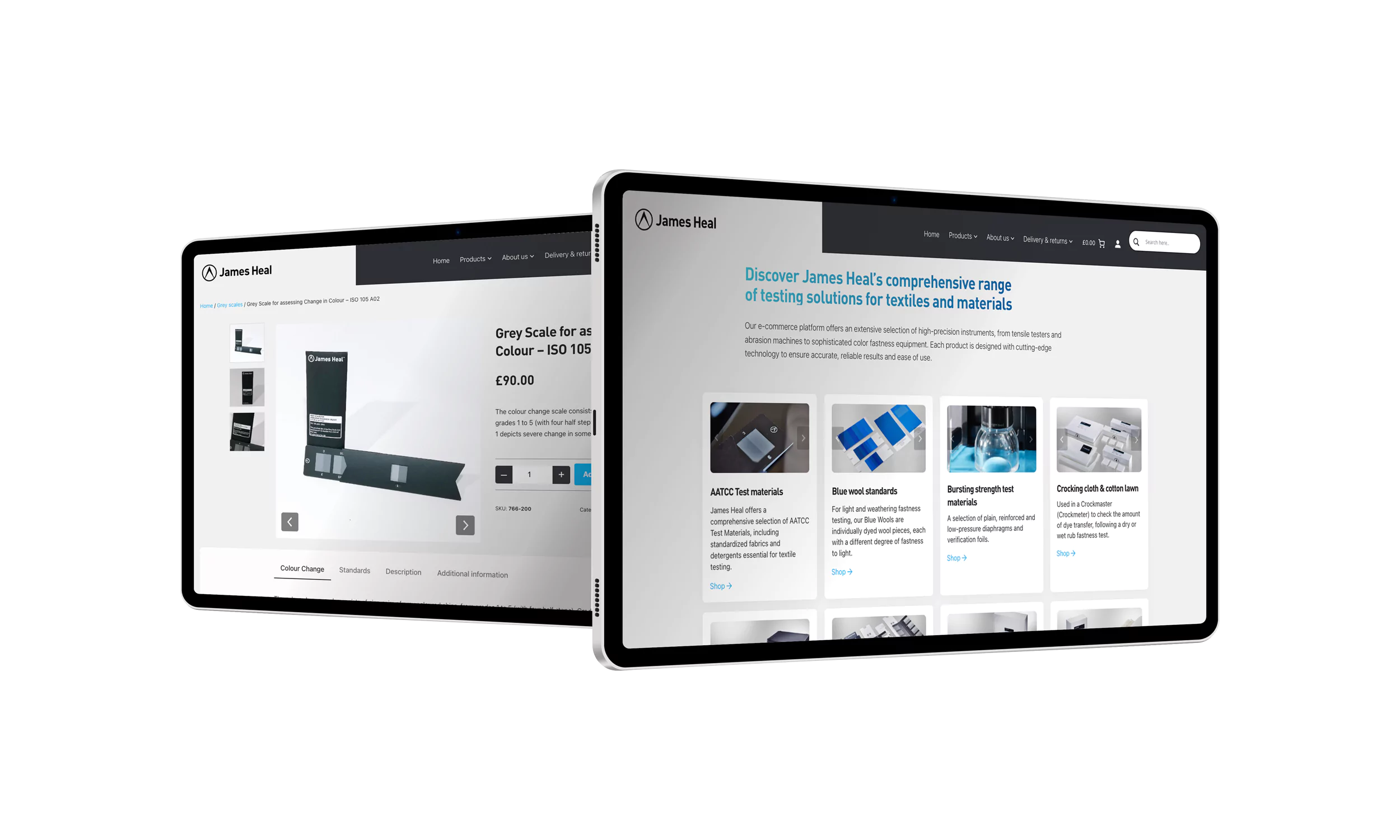 Pre-prepared standards-based test materials for consistency textiles lab testing.