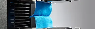 Close-up of tensile testing of a textile specimen