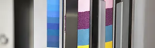 Mounted light fastness test specimen